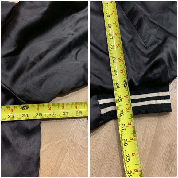 Vintage 90s Summit Racing Satin Bomber Jacket Men's XL Black 1993 Embroidered - Picture 11 of 11